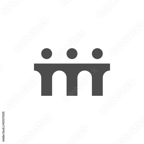 bridge people family together human unity logo vector icon illustration