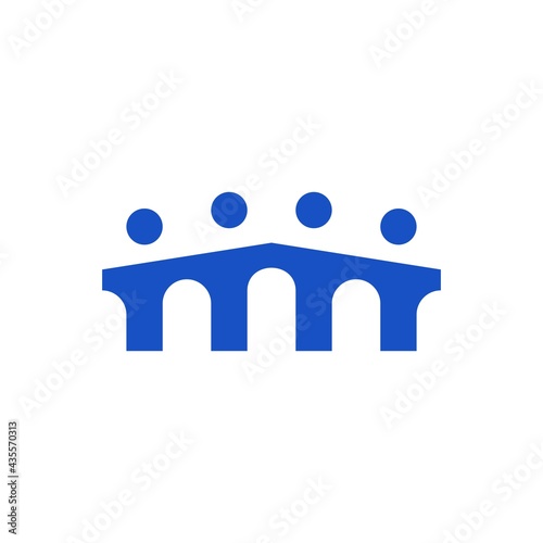 bridge people family together human unity logo vector icon illustration
