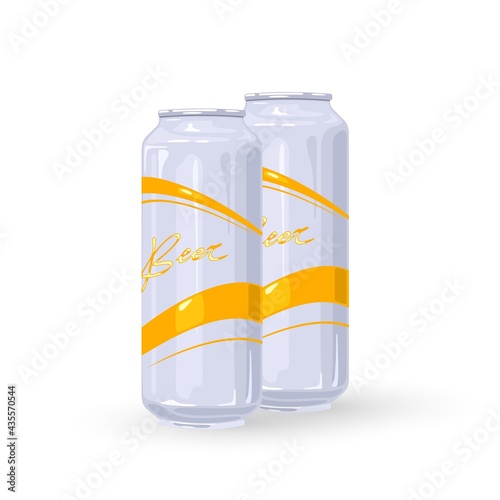 Cartoon bunch of lager or light beer drink. Vector shipment to stores, alcohol transport, night club beverage, booze and alcohol export concept isolated on white background