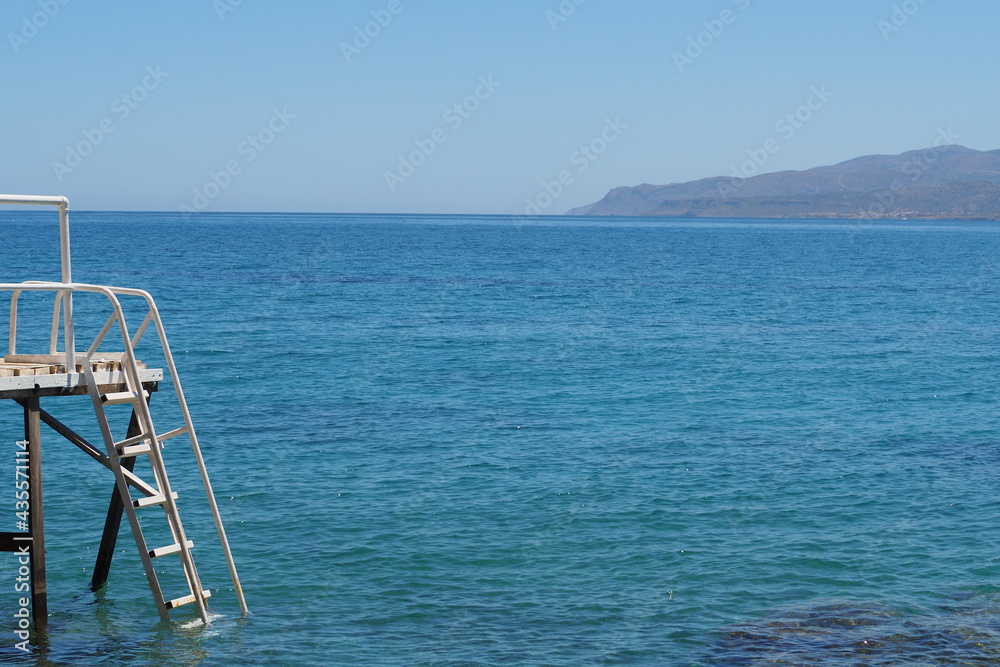 Wejście do wody schodami, Kreta, Grecja Wejście do wody schodami, Kreta, Grecja