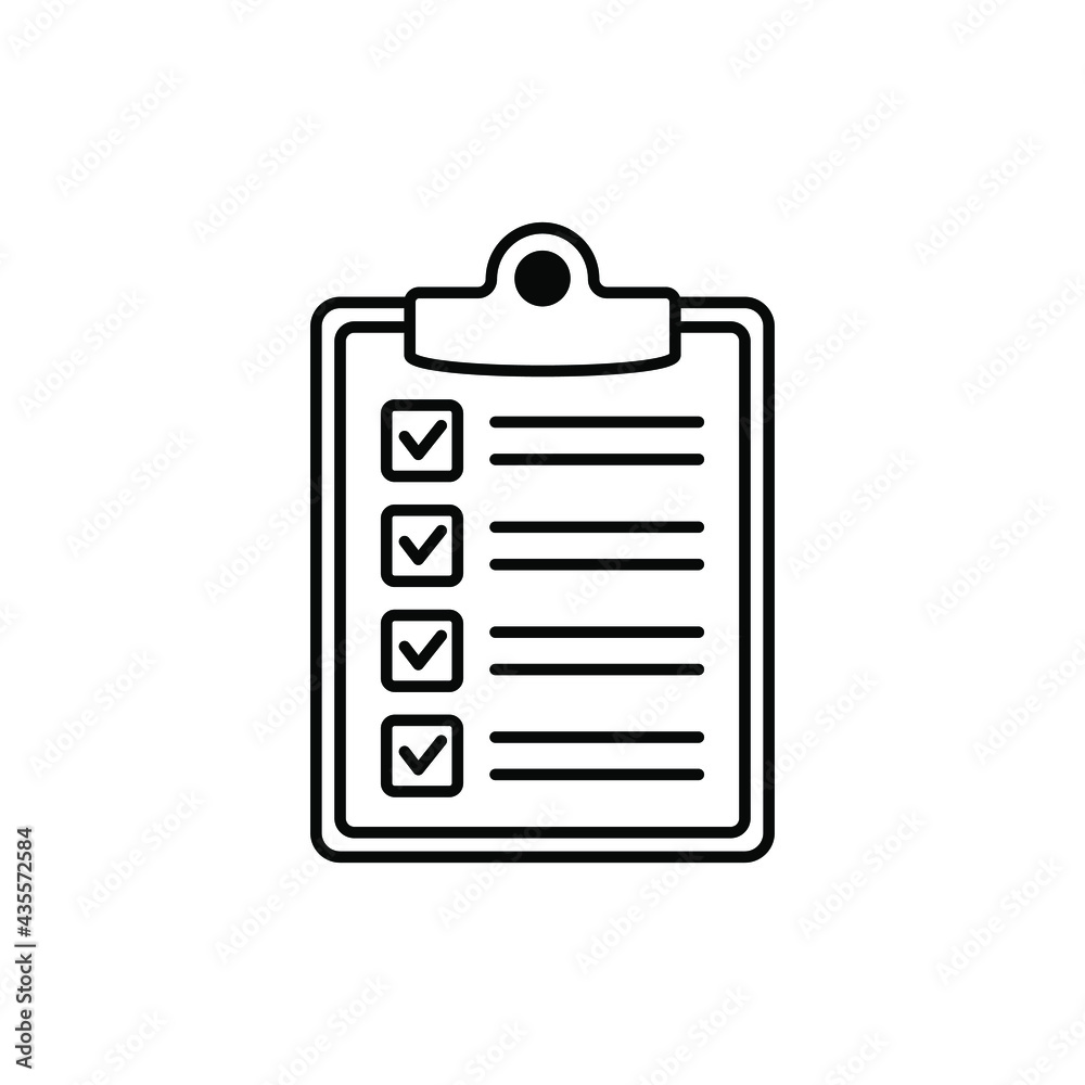 Clipboard line icon. Checklist sign symbol for web site and app design. Clipboard line icon. Checklist sign symbol for web site and app design.