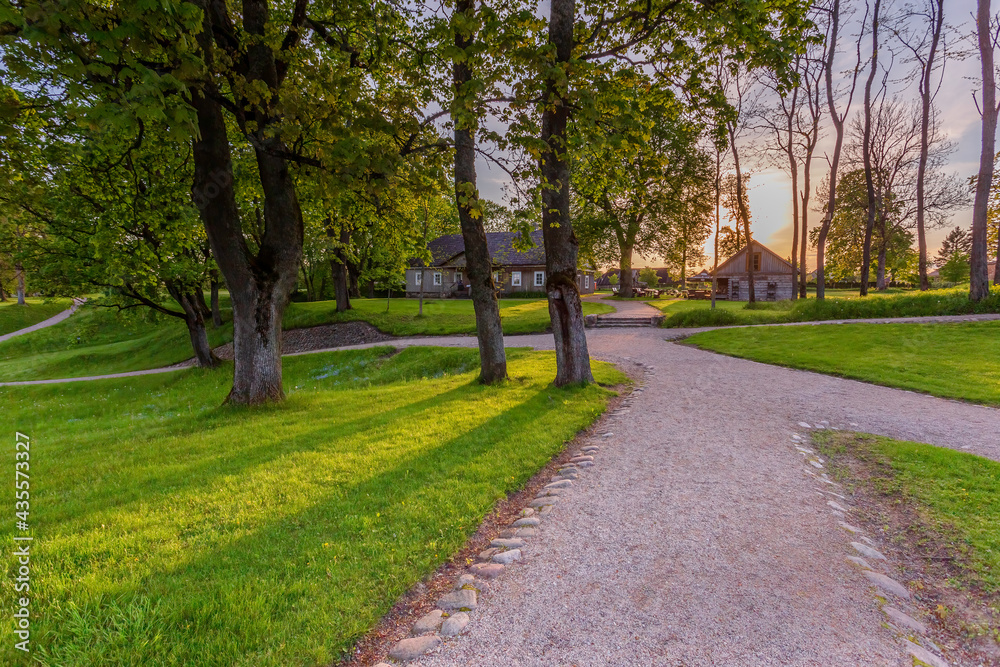 Lithuanian historic capital Kernave, green landscape of Kernave mounds Lithuanian historic capital Kernave, green landscape of Kernave mounds