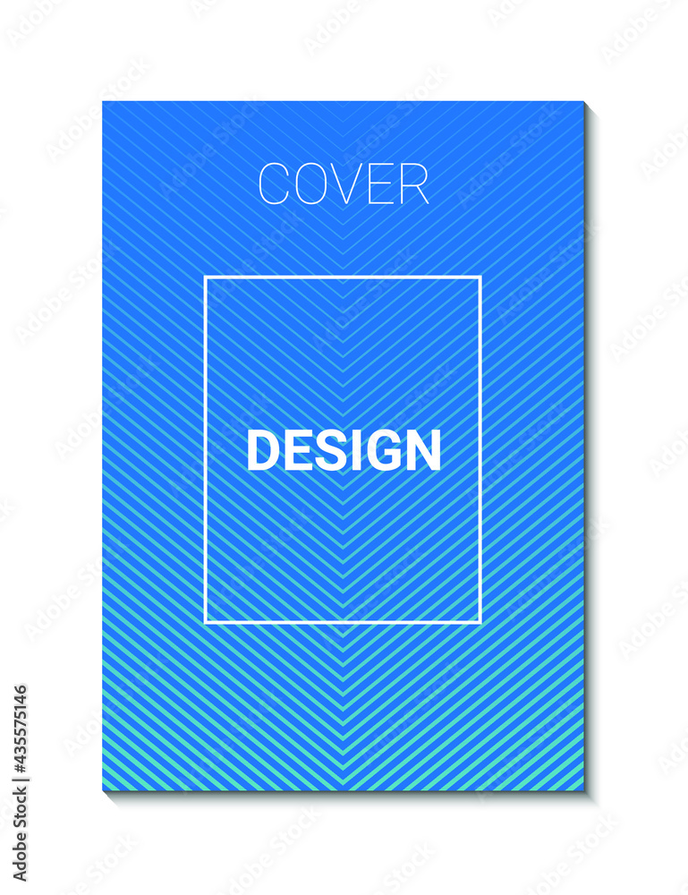 Minimal cover design template  with abstract lines modern  color gradient brochure, catalog, poster, book, magazine. 