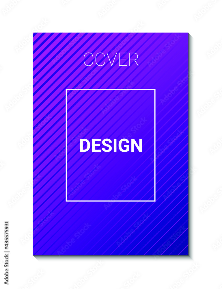 Minimal cover design template  with abstract lines modern  color gradient brochure, catalog, poster, book, magazine. 