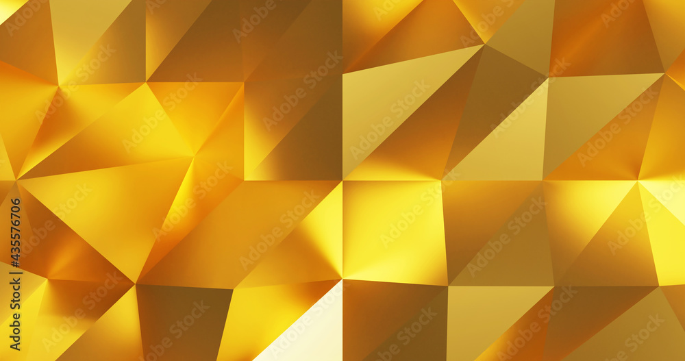 Gold polygon background 3d rendering, 3d illustration. Abstract ...