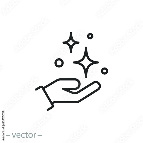 Clean hand icon. Antibacterial dermatology concept. Vector illustration.