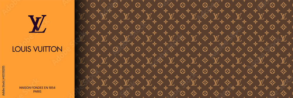 MOSCOW RUSSIA  MAY 25 2021 Official Pattern Louis vuitton in brown color  Vector illustration EPS10 Stock Vector  Adobe Stock