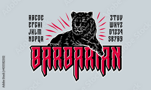 Decorative sans serif font in viking style