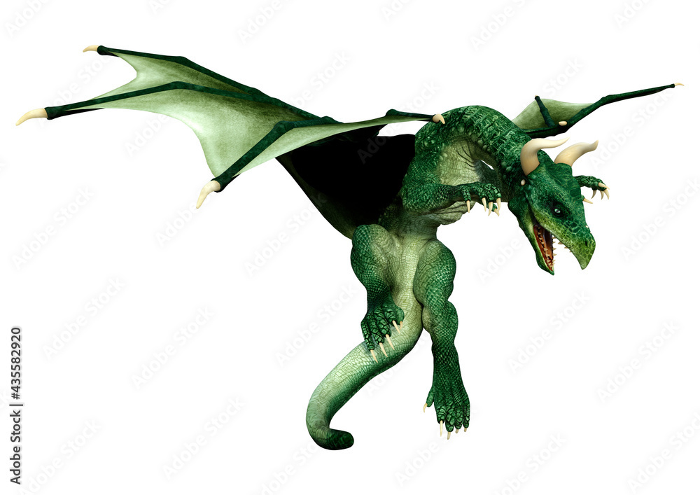 Obraz premium 3D Rendering Fairy Tale Dragon on White