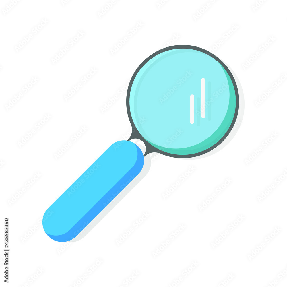Magnifying glass flat icon isolated on white, vector illustration Magnifying glass flat icon isolated on white, vector illustration