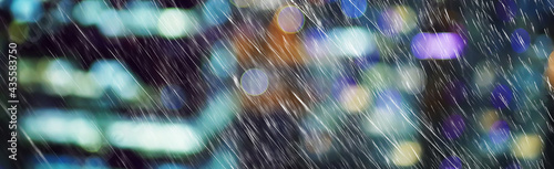autumn rain background city / October background with raindrops in the city, abstraction blurred seasonal background of autumn