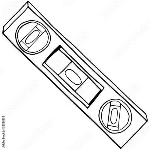 Hand-drawn building level.Vector illustration isolated on white background.