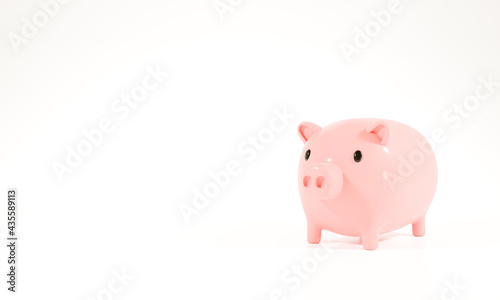3d render 3d illustration saving piggy bank copy space