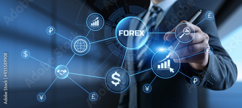 Forex currencies exchange stock market trading investment concept on screen.