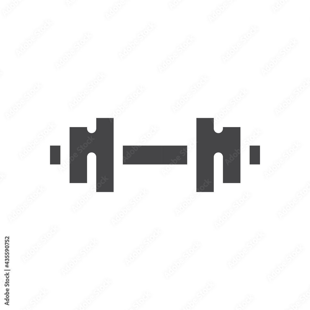 Dumbbell weight black vector icon. Glyph symbol. Dumbbell weight black vector icon. Glyph symbol.