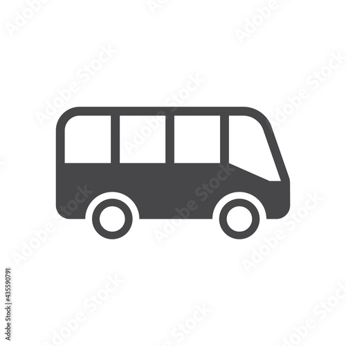 Bus simple black vector icon. Glyph autobus symbol.