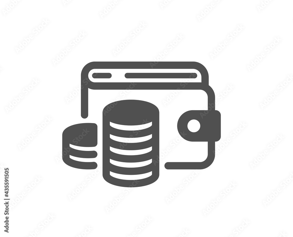 Wallet money simple icon. Cash coins sign. Business income symbol. Classic flat style. Quality design element. Simple wallet money icon. Vector Wallet money simple icon. Cash coins sign. Business income symbol. Classic flat style. Quality design element. Simple wallet money icon. Vector