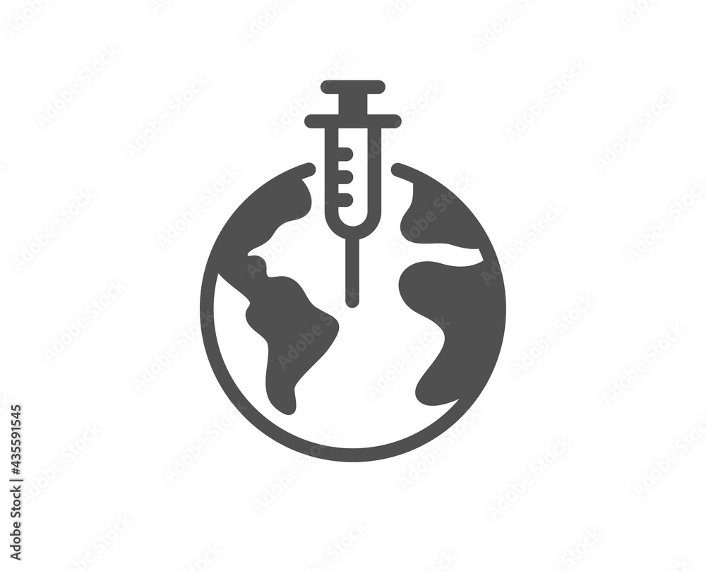 Pandemic vaccine simple icon. Corona syringe sign. Covid jab symbol. Classic flat style. Quality design element. Simple pandemic vaccine icon. Vector Pandemic vaccine simple icon. Corona syringe sign. Covid jab symbol. Classic flat style. Quality design element. Simple pandemic vaccine icon. Vector