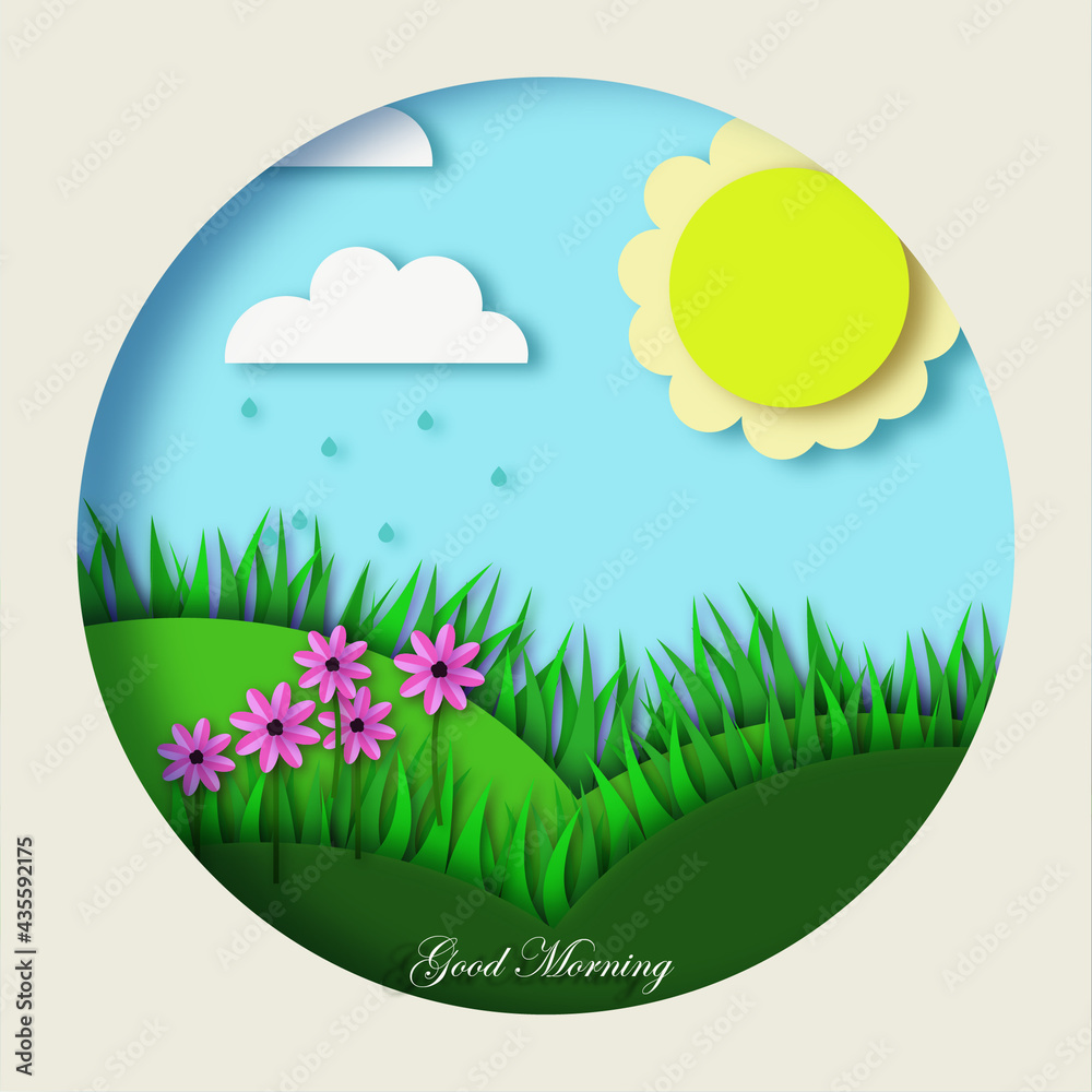 Obraz premium Good morning paper cutout card 