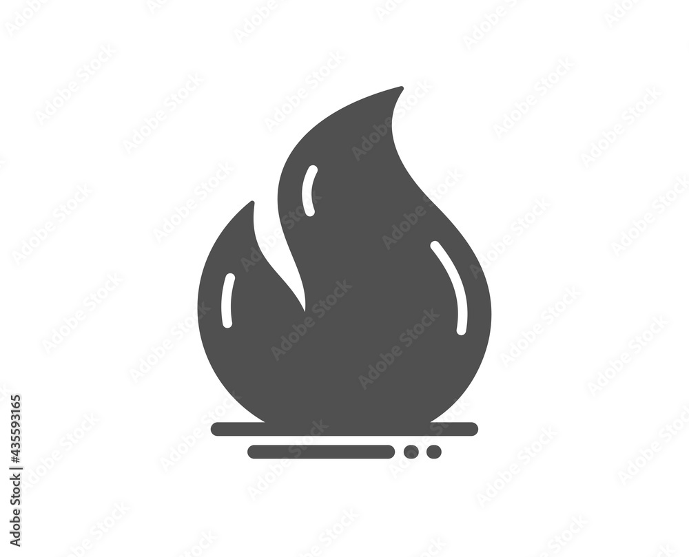 Fire energy simple icon. Heating power energy sign. Hot flame symbol