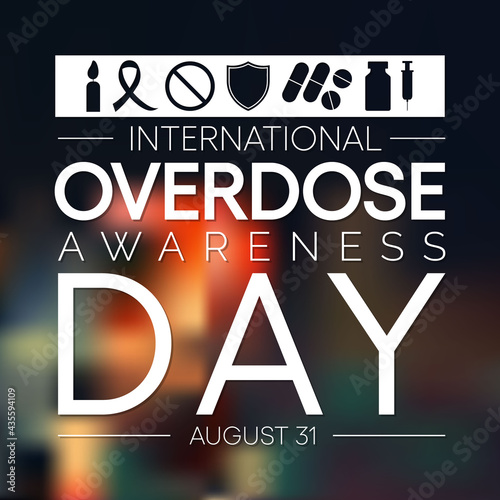International Overdose (OD) awareness day is observed every year on August 8, it is the ingestion or application of a drug or other substance in quantities greater than are recommended. vector art.