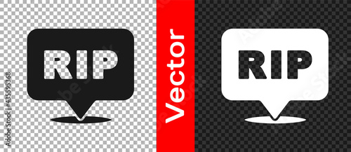Black Speech bubble rip death icon isolated on transparent background. Vector