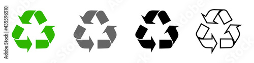 Recycling icons set, recycling arrows. A symbol of ecology, naturalness, purity. Vector set for your design. EPS 10