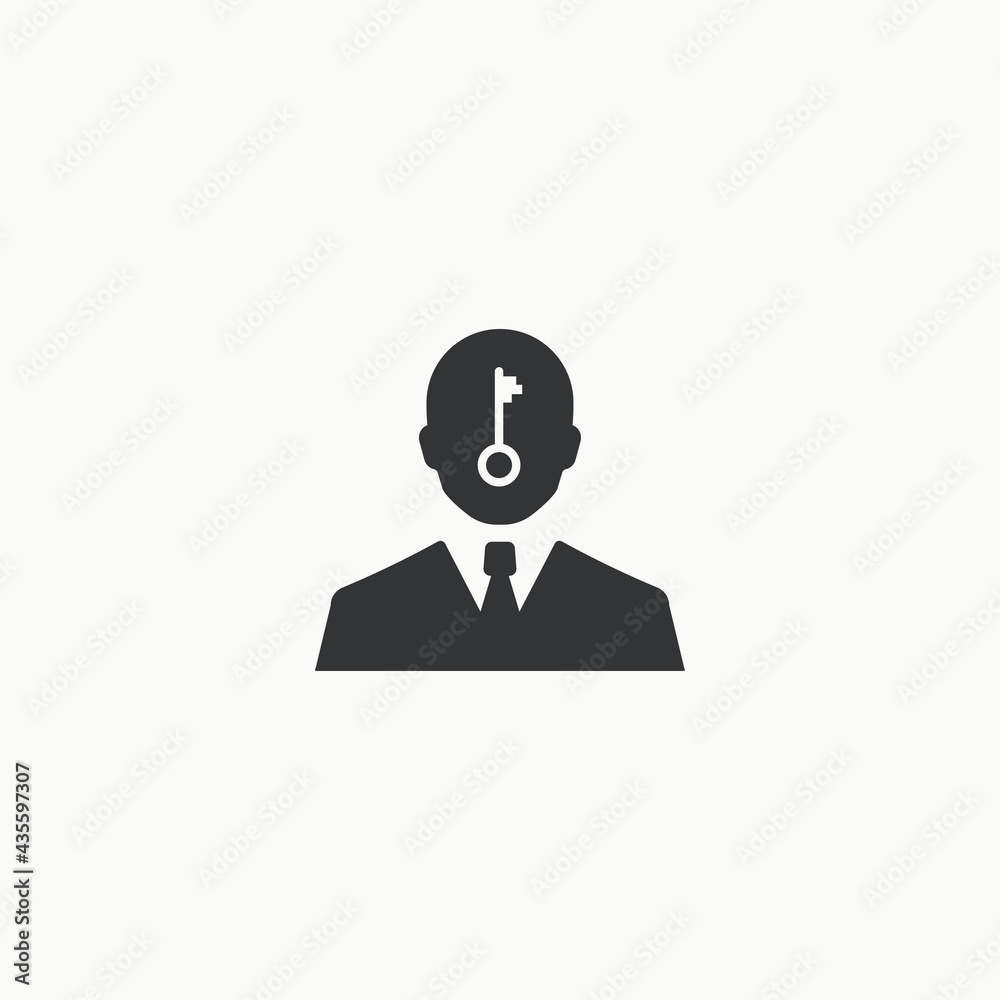 Businessman with key icon graphic design vector illustration Businessman with key icon graphic design vector illustration
