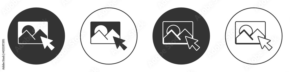 Black Photo retouching icon isolated on white background. Photographer, photography, retouch icon. Circle button. Vector Black Photo retouching icon isolated on white background. Photographer, photography, retouch icon. Circle button. Vector