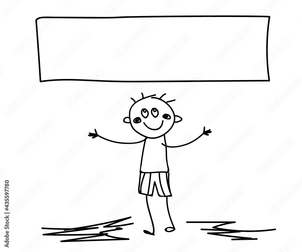 Man and place for text on a white background. Sketch. Vector illustration. Man and place for text on a white background. Sketch. Vector illustration.
