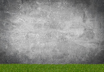 Green grass borders for decoration and covering on grey background