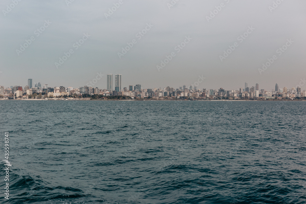 Beautiful landscape with city, sea and skyline views in Istanbul
