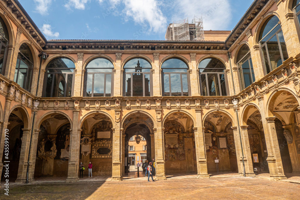 The library of Archiginnasio in Bologna