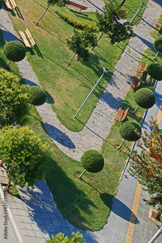 View from White tower in Thessaloniki to the city garden