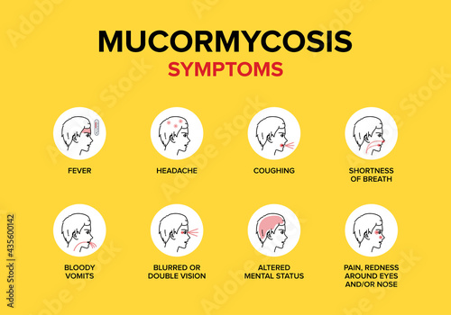 Mucormycosis Disease Symptoms in Human Bodies. photo