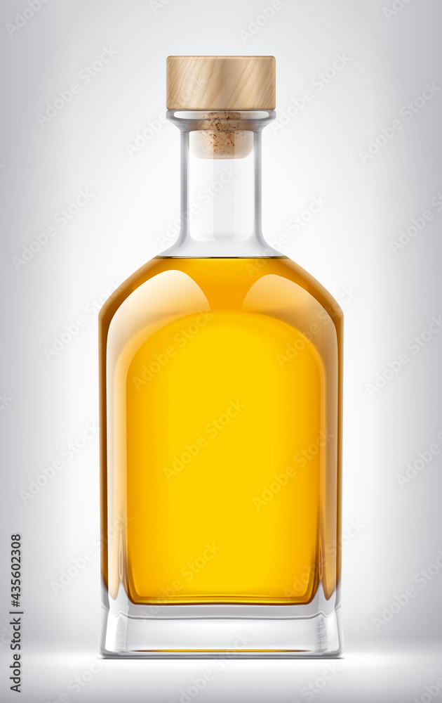 Glass bottle on background with Cork