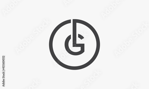 GL or LG circle letter logo concept isolated on white background.