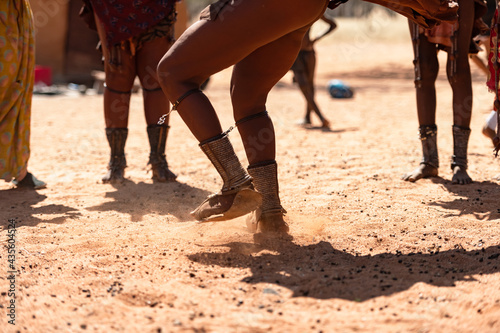 Himba women dancing at their village