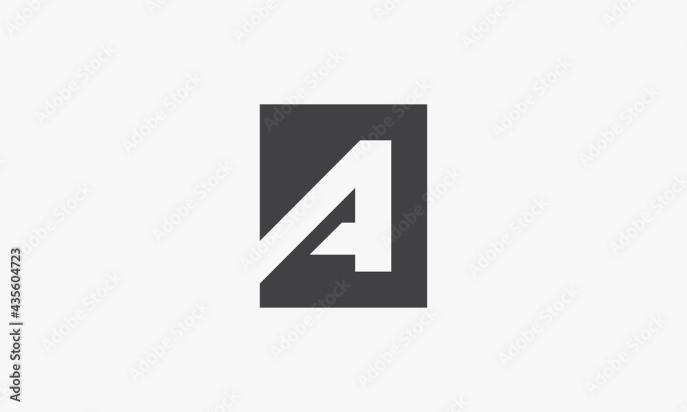 letter A square concept isolated on white background. letter A square concept isolated on white background.