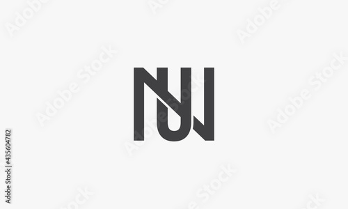 letter NU or UN logo concept isolated on white background.