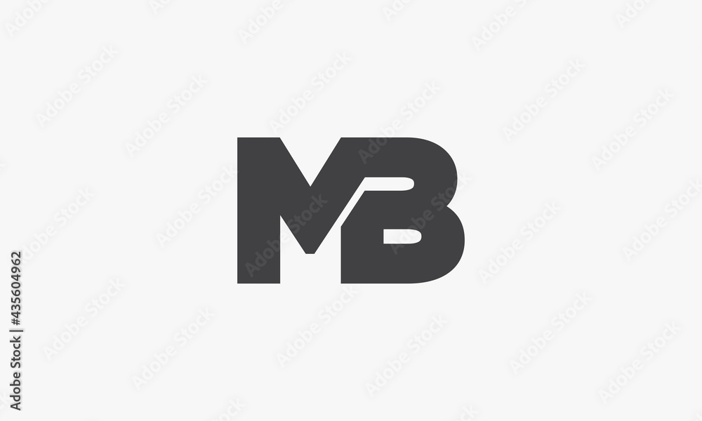 MB letter logo concept isolated on white background. MB letter logo concept isolated on white background.
