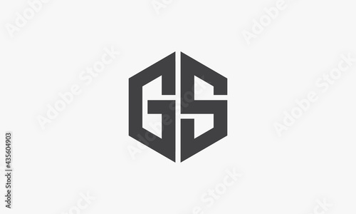 letter GS hexagon logo concept isolated on wite background.