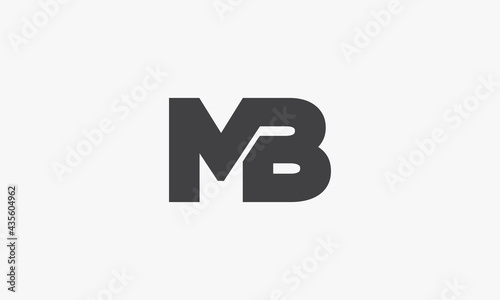 MB letter logo concept isolated on white background.