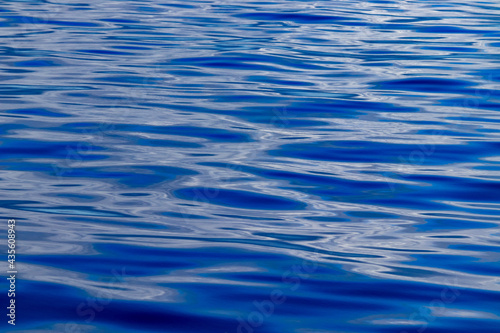 Blue pattern, waves of the ocean, calm sea, nature details.