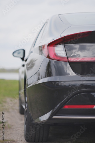 red light lines. car rear