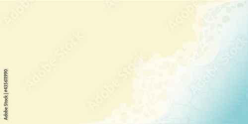 Waves of the sea and sandy beach illustration, Blue sea and beach bright summer abstract background geometric retro style with paper waves sea and seacoast banner area for text 
