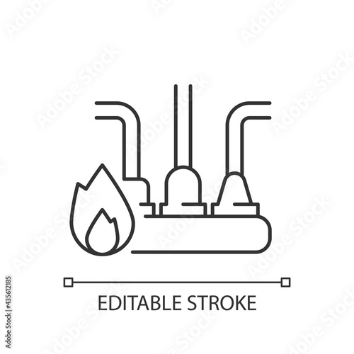 Circuit overload linear icon. Excessive electricity usage. Supplying power to several outlets. Thin line customizable illustration. Contour symbol. Vector isolated outline drawing. Editable stroke