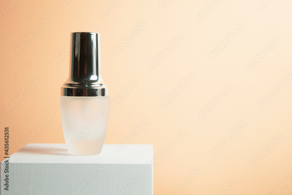 mockup of beauty fashion cosmetic makeup bottle lotion product with skincare healthcare concept on background