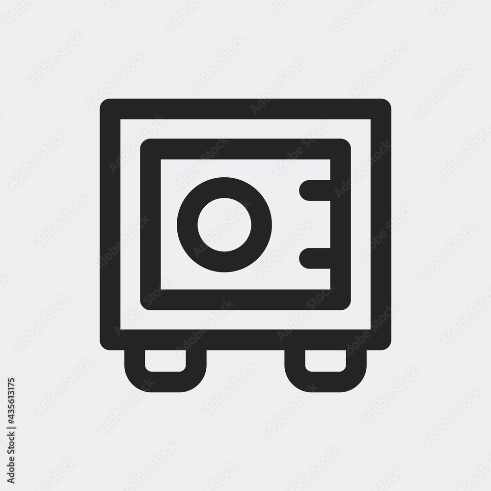 Safe icon isolated on background. Bank symbol modern, simple, vector, icon for website design, mobile app, ui. Vector Illustration