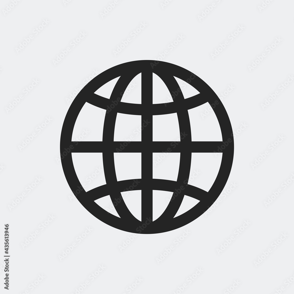 Globe icon isolated on background. Internet symbol modern, simple, vector, icon for website design, mobile app, ui. Vector Illustration Globe icon isolated on background. Internet symbol modern, simple, vector, icon for website design, mobile app, ui. Vector Illustration